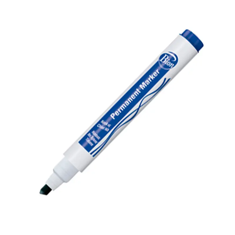 Bion 9177 Kesik Uç Permanent Marker Mavi x 12 Li Kutu