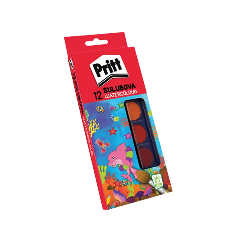 Pritt 1047948 Büyük Boy Sulu Boya 12 Renk