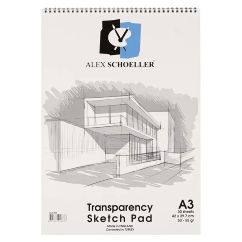 Alex Schoeller ALX-863 Spiralli Aydınger Eskiz Defter 30 Yaprak 50/55 Gr. A3