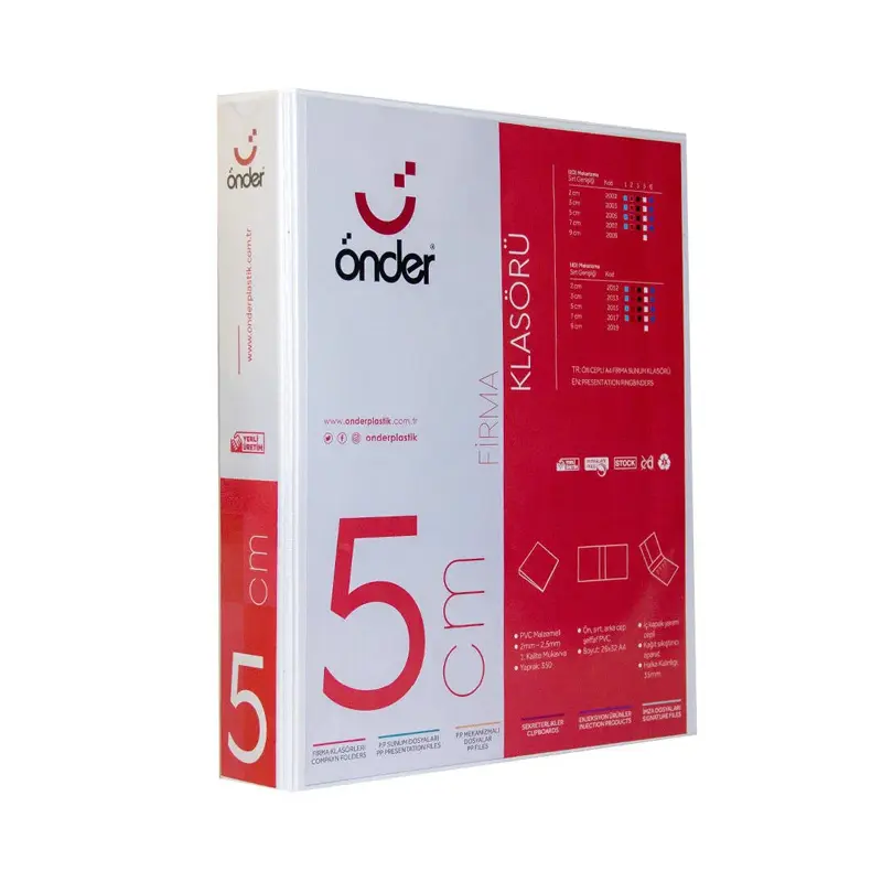 Önder 2015-5 Sunum Klasörü 4 Halkalı 50mm A4 Beyaz