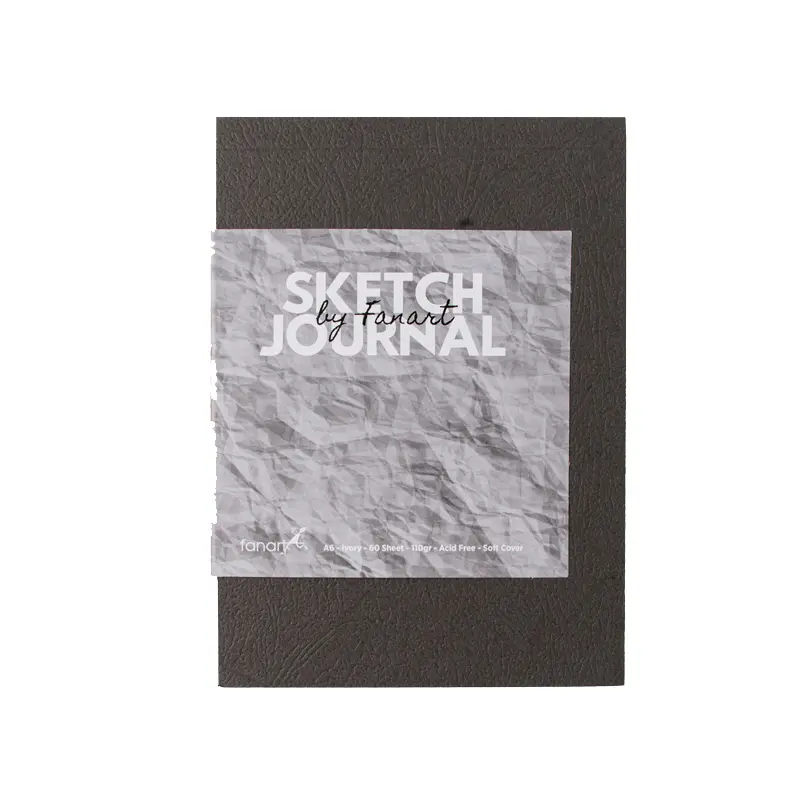 Fanart Academy 8661 Sketch Journal 110 Gr. 60 Yaprak A6 Gri Kapak