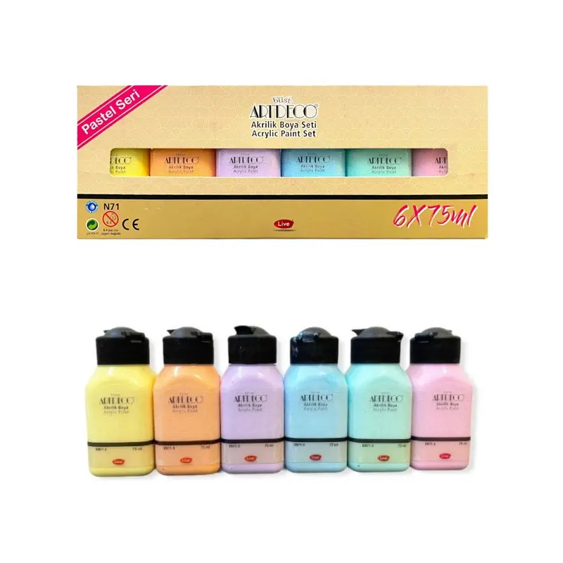 Artdeco AS2 Pastel Renkler Akrilik Boya Set 6x75 ML