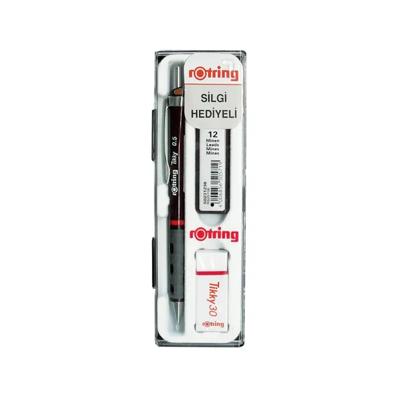 Rotring KK07-05 Okul Seti Versatil Kalem 0.5mm Bordo + Min + Silgi