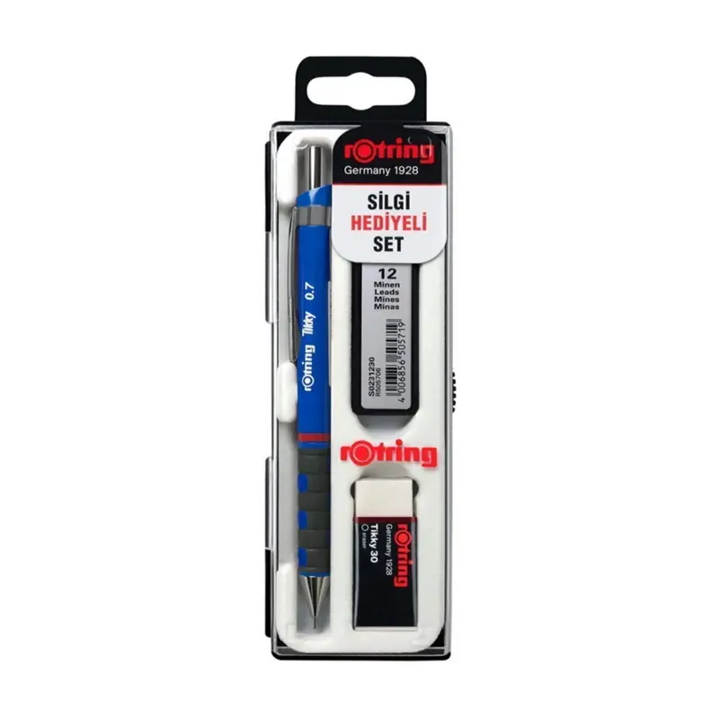 Rotring RO-KK07 Okul Seti Versatil Kalem + Min + Silgi Hediyeli 0.7mm Mavi