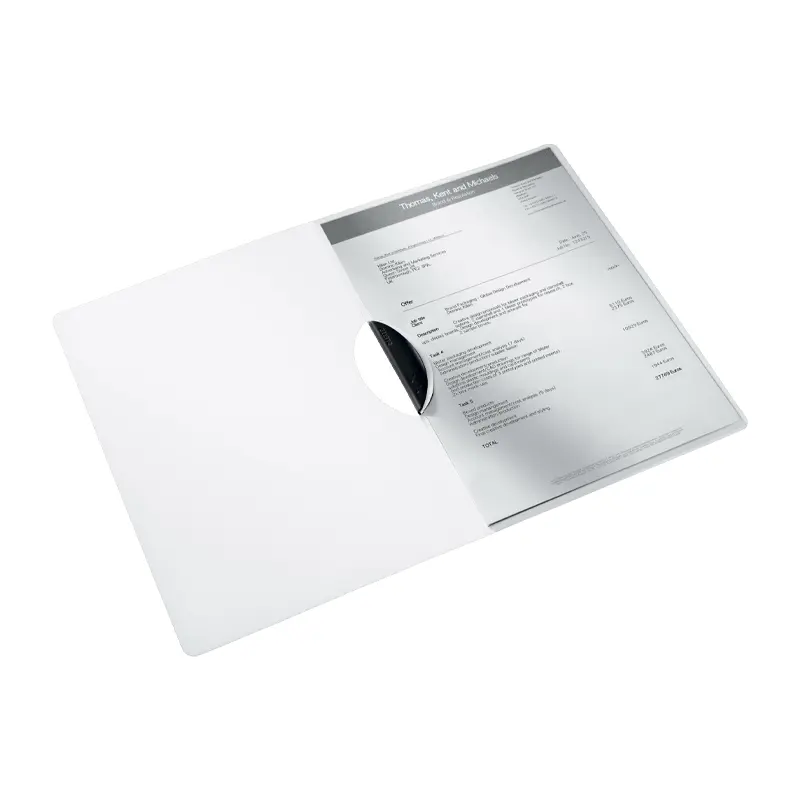 Leitz 4185 Colorclip Active Wow Sırttan Klips Sıkıştırmalı Dosya Metalik Beyaz 10 Lu Koli