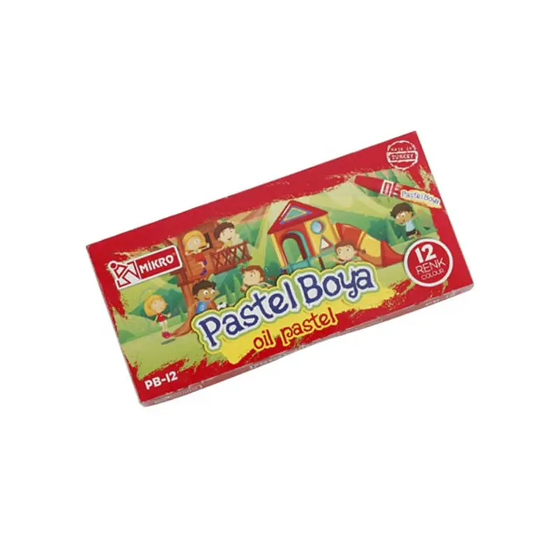 Mikro PB-12-N Kapaklı Pastel Boya 12 Renk