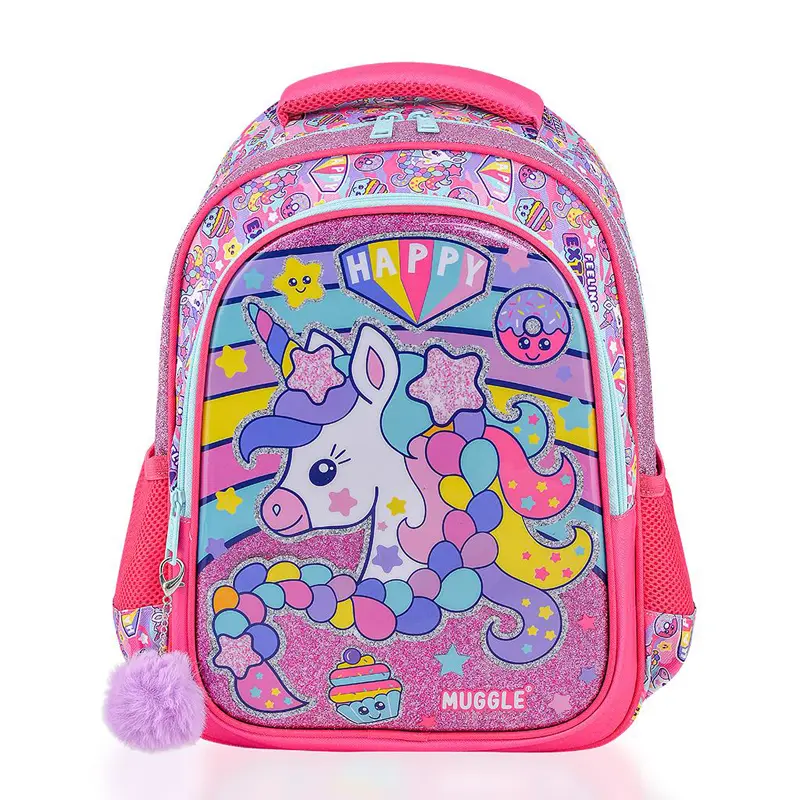 Muggle Mu-6443 Happy Unicorn Pembe Okul Çantası