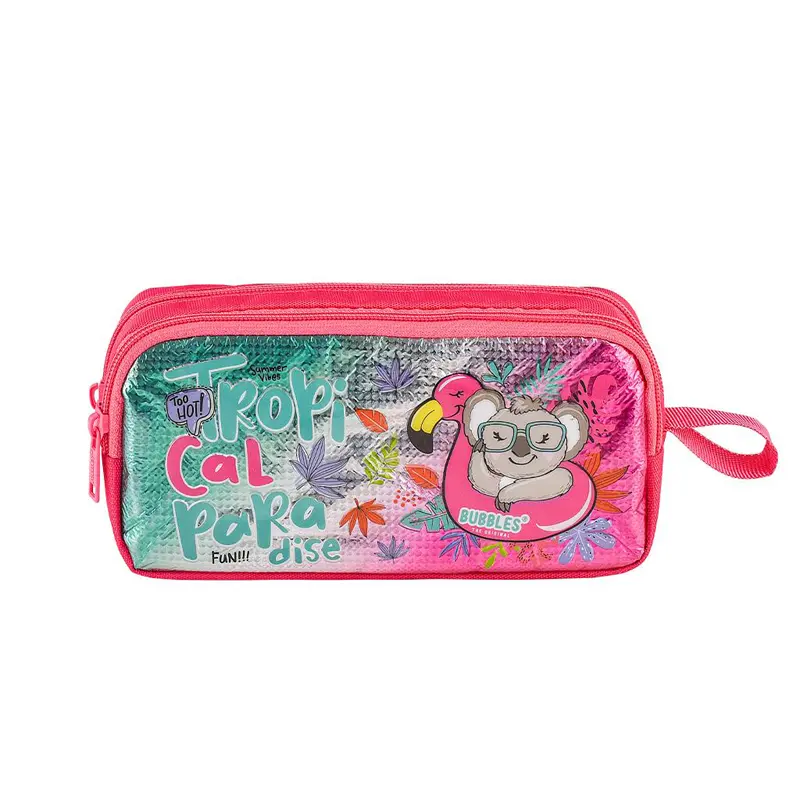 Muggle Mu-8966 Tropikal Pradice Pembe Kalem Çantası