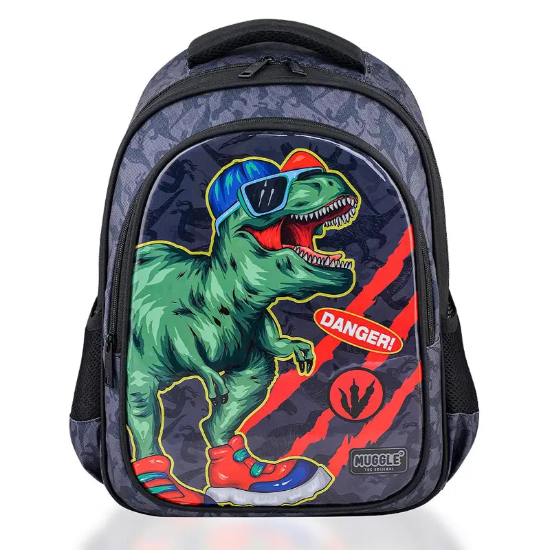 Muggle Mu-9222 Danger Dino Siyah Okul Çantası