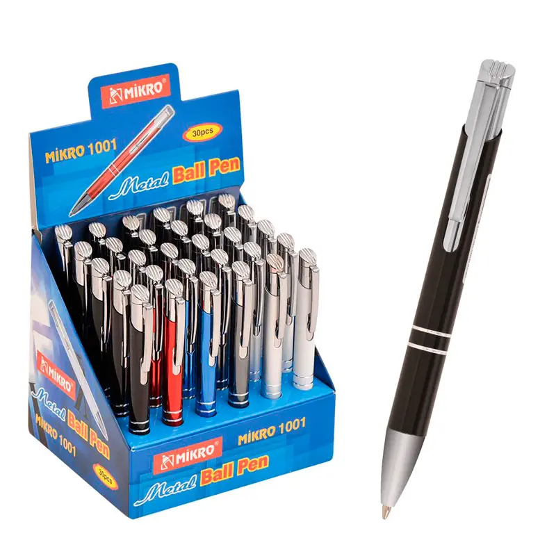 Mikro 1001 Metal Tükenmez Kalem 30 Lu Stand