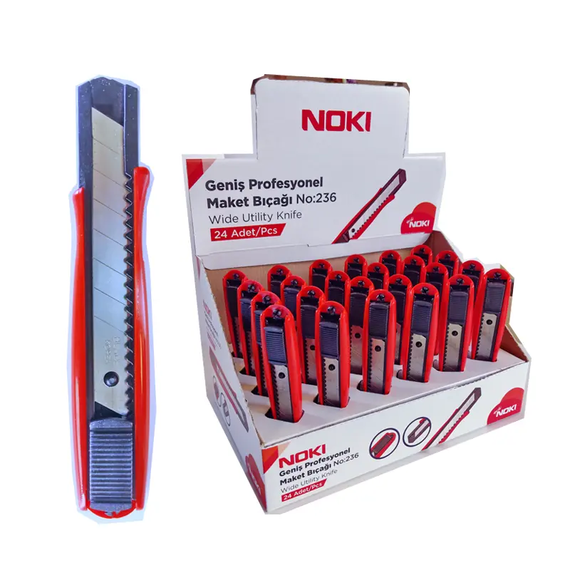 Noki No:236 Profesyonel Geniş Maket Bıçağı 24 Lü Stand