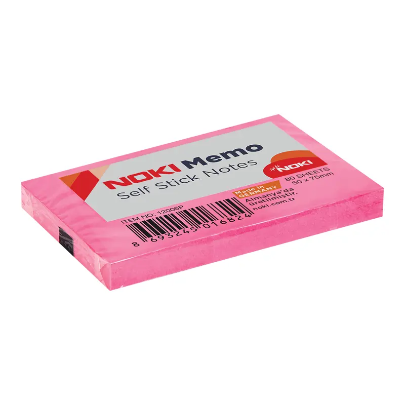Noki 12006P Yapışkanlı Not Kağıt 51x75mm Pembe 12 Li Paket