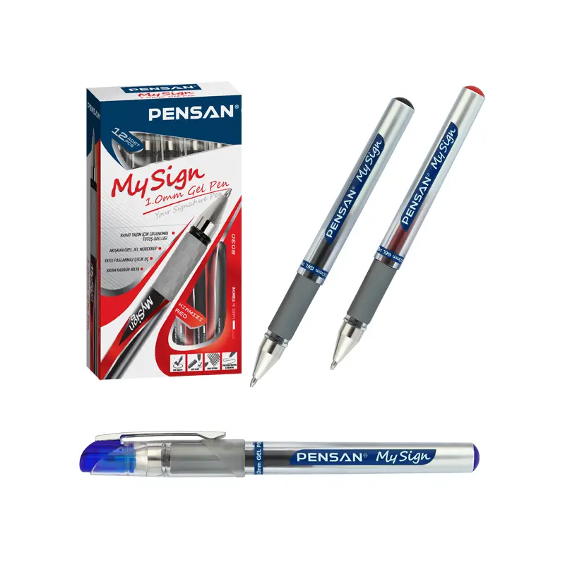 Pensan 6030 My-Sign Bilye Uçlu Jel Roller İmza Kalemi 1.0mm Siyah x 12 Li Kutu