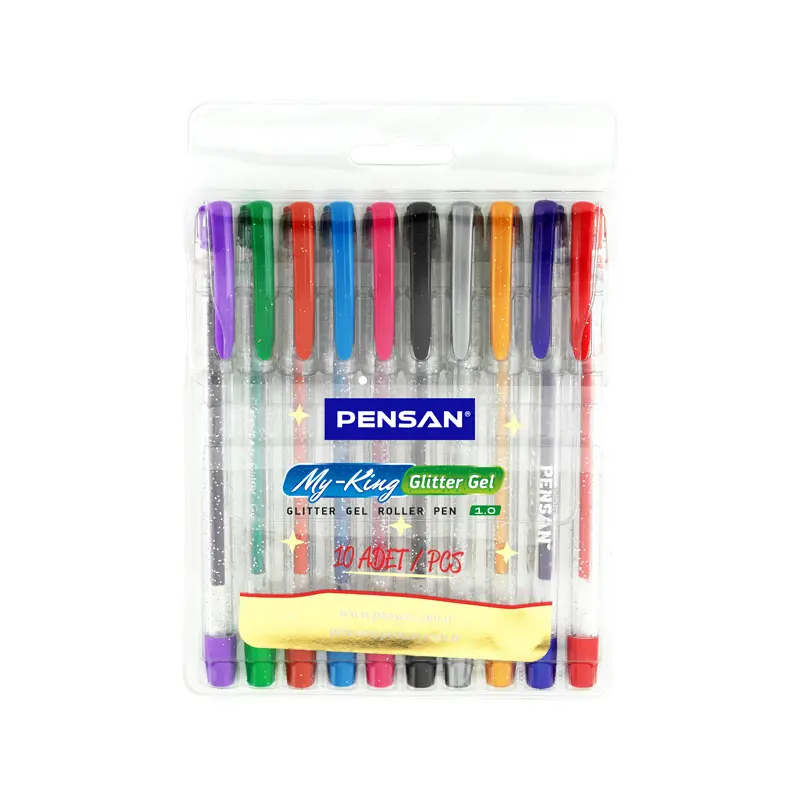 Pensan My-King Simli Jel Tükenmez Kalem 10 Renk