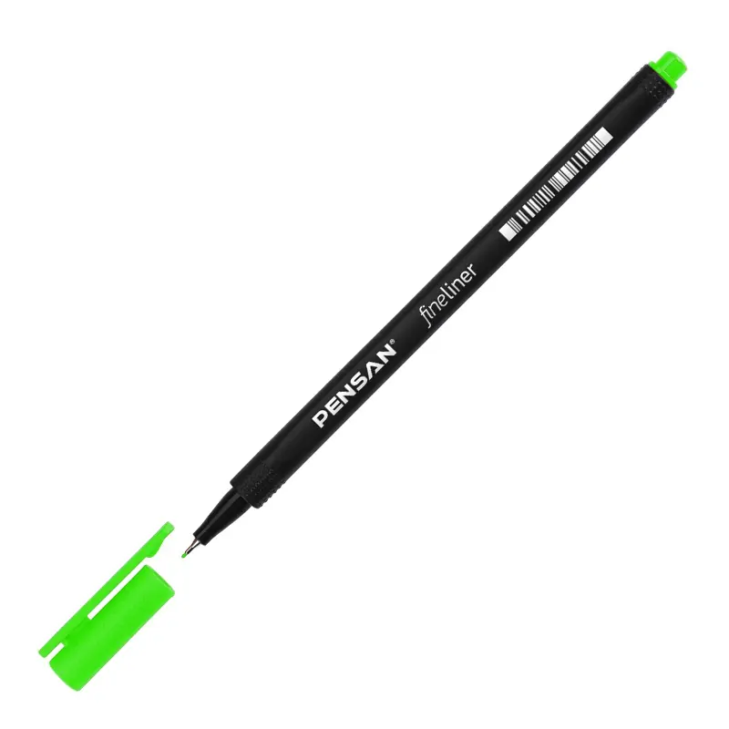 Pensan 6500 Fineliner Keçe Uçlu Kalem 0.4mm Açık Yeşil 10 Lu Kutu