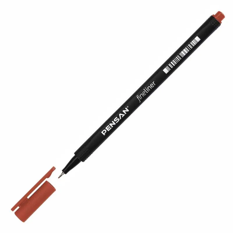 Pensan 6500 Fineliner Keçe Uçlu Kalem 0.4mm Kahverengi 10 Lu Kutu