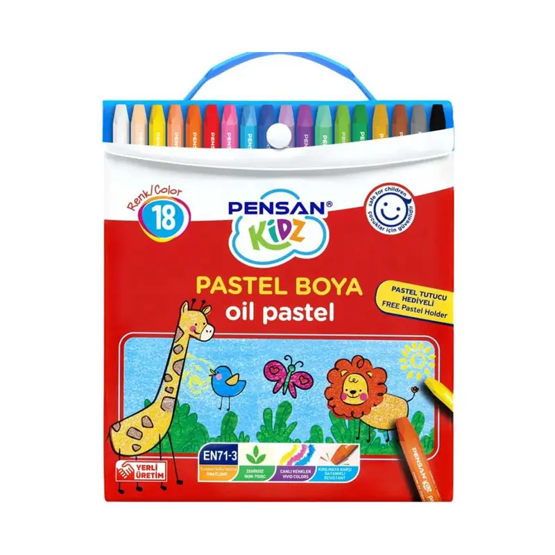 Pensan 98121 Kidz Çantalı Pastel Boya 18 Renk