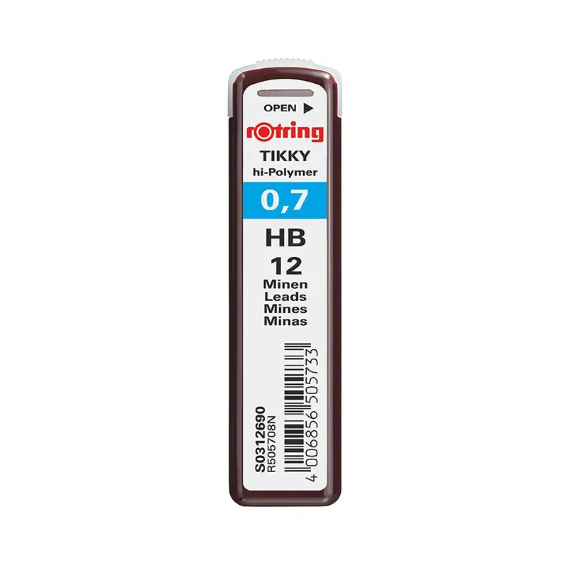 Rotring S0231230 Hi-Polymer Versatil Kalem Ucu (Min) 2B 0.7mm 12 Li Tüp x 10 Lu Kutu