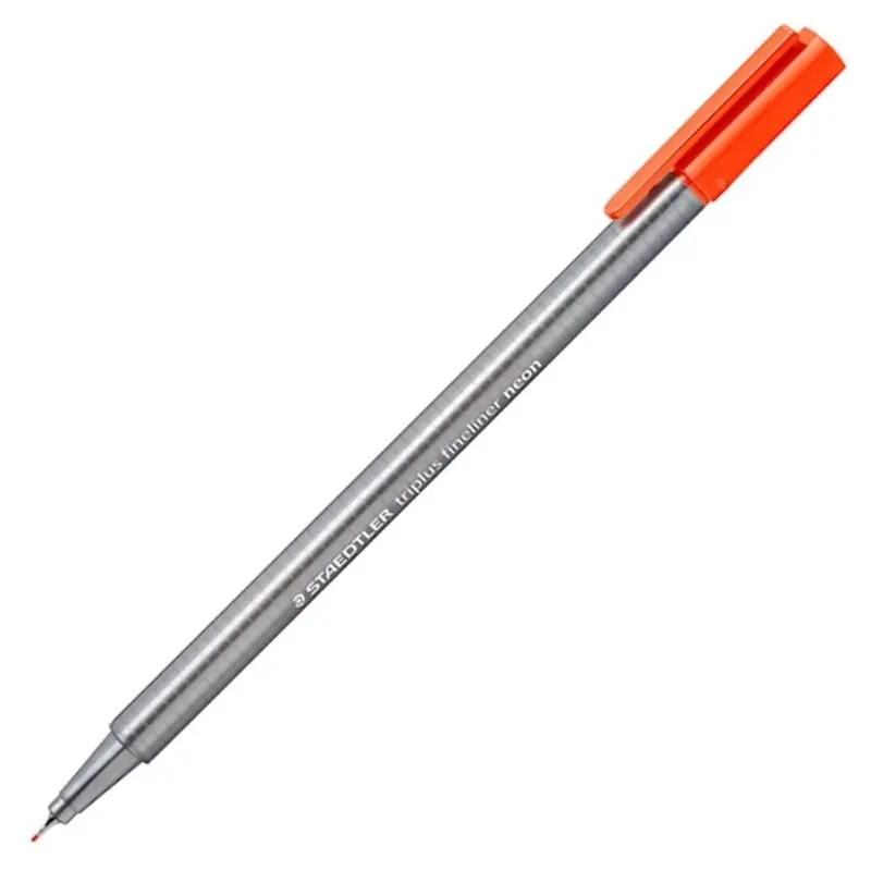 Staedtler 334-201 Triplus Üçgen Fineliner 0.3mm Neon Kırmızı x 10 Lu Paket