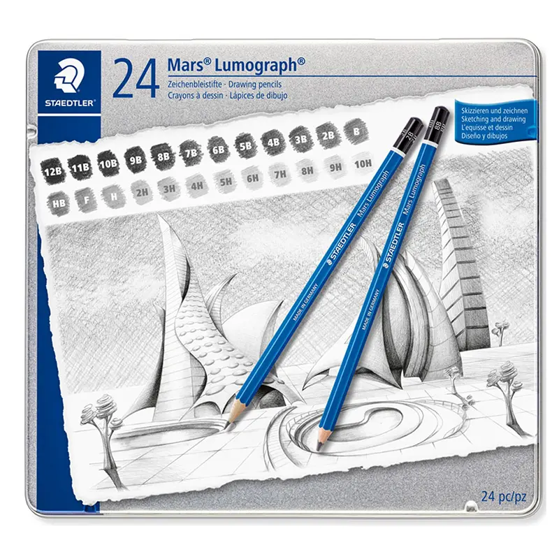 Staedtler Lumograph 100 G24 Mars Kurşun Kalem 24 Lü Metal Kutu