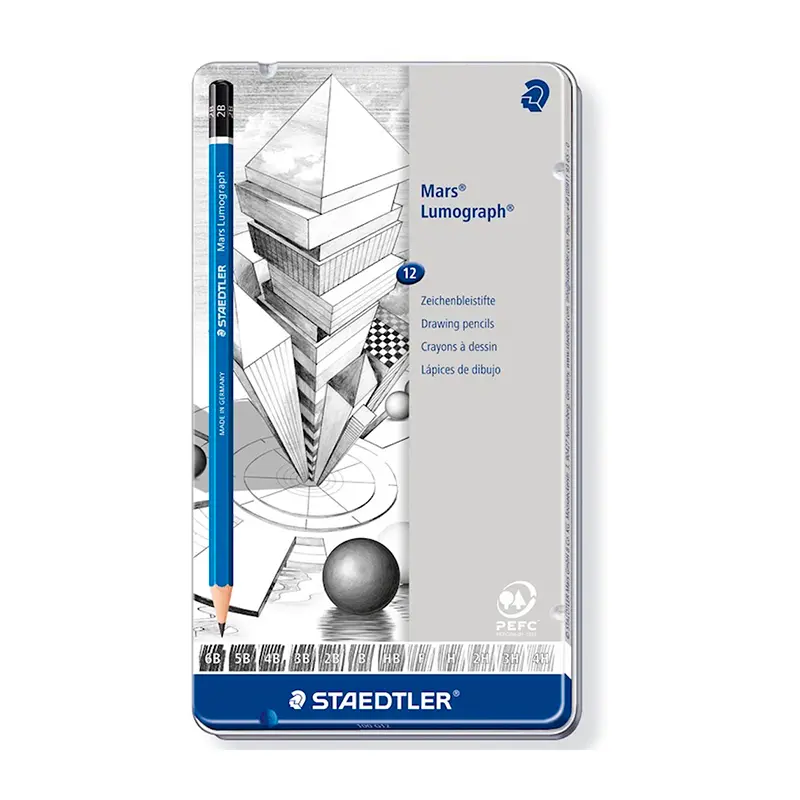 Staedtler 100 G12 Lumograph Mars Kurşun Kalem 12 Li Metal Kutuda