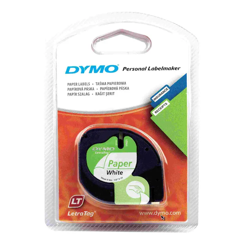 Dymo S0721510 Letratag Kağıt Şerit 12mm x 4 Metre Beyaz