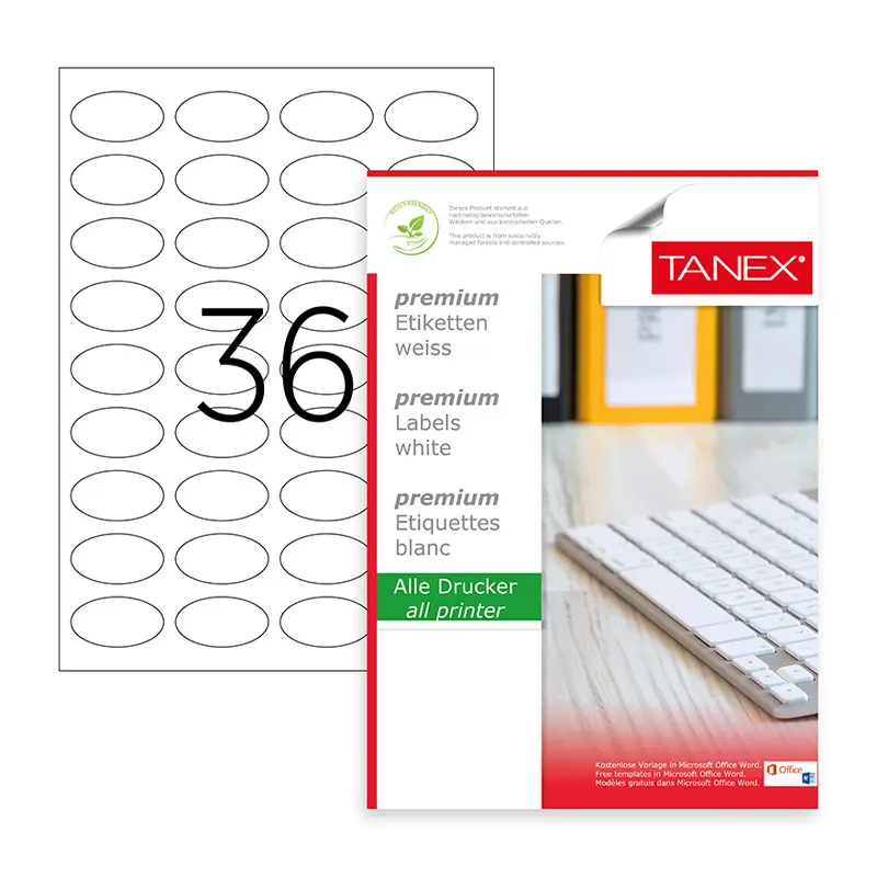 Tanex TW-2148 Lazer Etiket 40.6x25.4mm 100 Yaprak