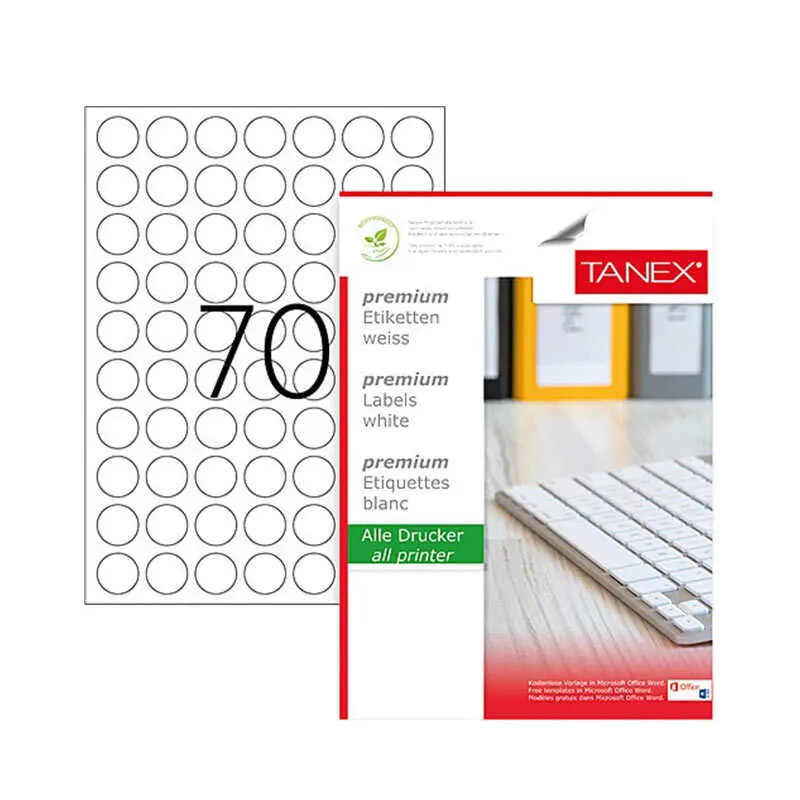 Tanex TW-2125 Yuvarlak Lazer Etiket 25mm 100 Yaprak