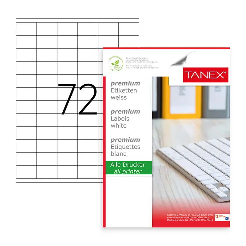 Tanex TW-2172 Lazer Etiket 35x23mm 100 Yaprak