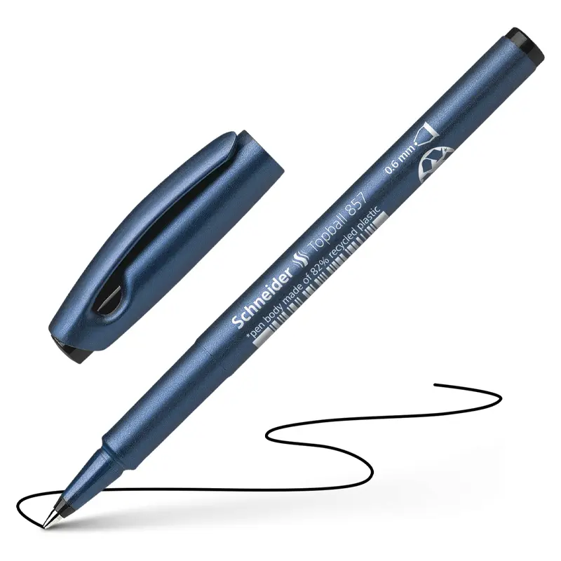 Schneider Topball 857 Bilye Uç Roller Kalem 0.6mm Siyah x 10 Lu Kutu