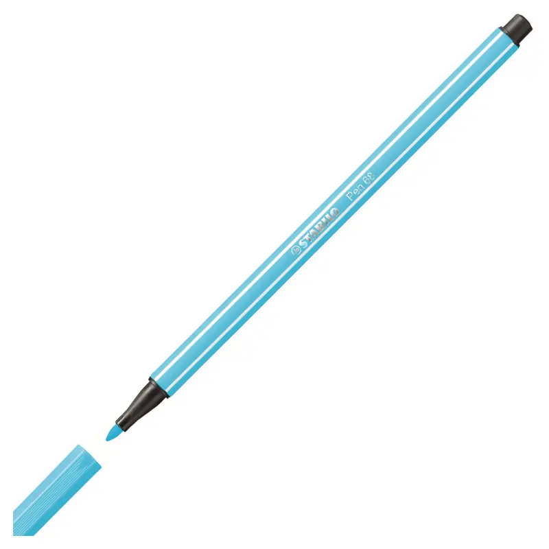 Stabilo 68/031 Keçe Uçlu Boya Kalemi 1.0mm Fosforlu Mavi x 10 Lu Kutu