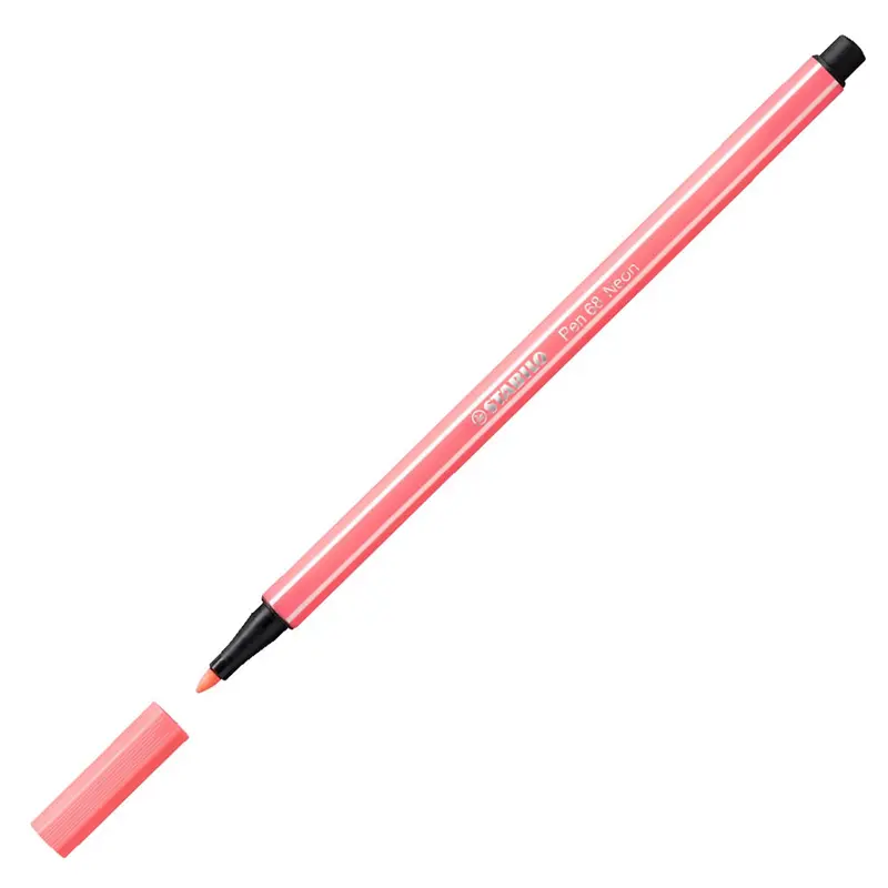 Stabilo 68/040 Keçe Uçlu Boya Kalemi 1.0mm Fosforlu Kırmızı x 10 Lu Kutu