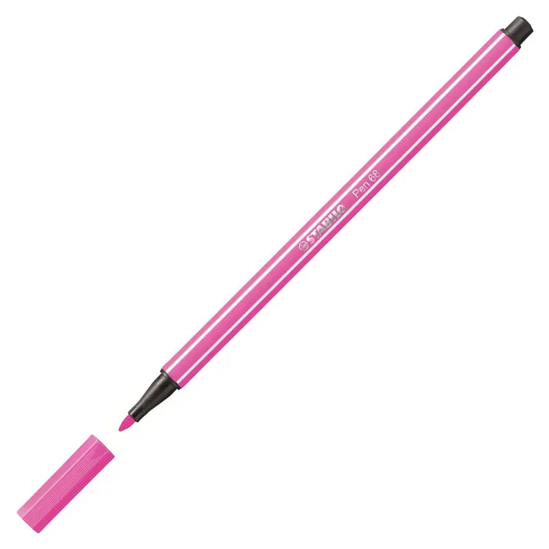 Stabilo 68/056 Keçe Uçlu Boya Kalemi 1.0mm Fosforlu Pembe x 10 Lu Kutu