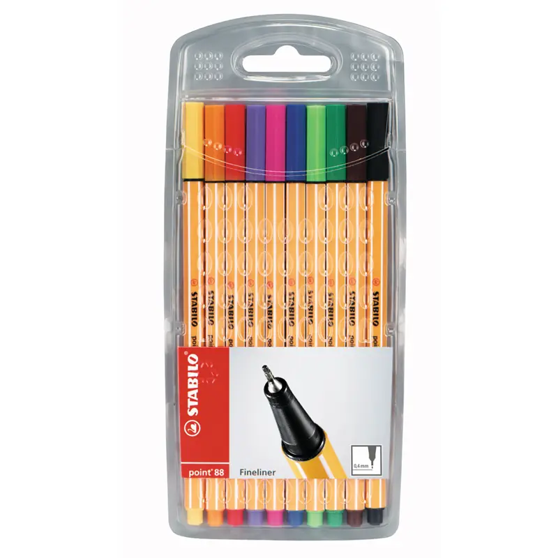 Stabilo Point 88 İnce Uçlu Keçeli Kalem 0.4mm 10 Renk