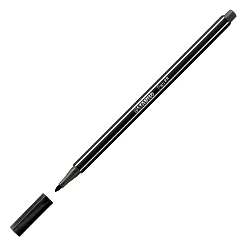 Stabilo 68/46 Keçe Uçlu Boya Kalemi 1.0mm Siyah x 10 Lu Kutu