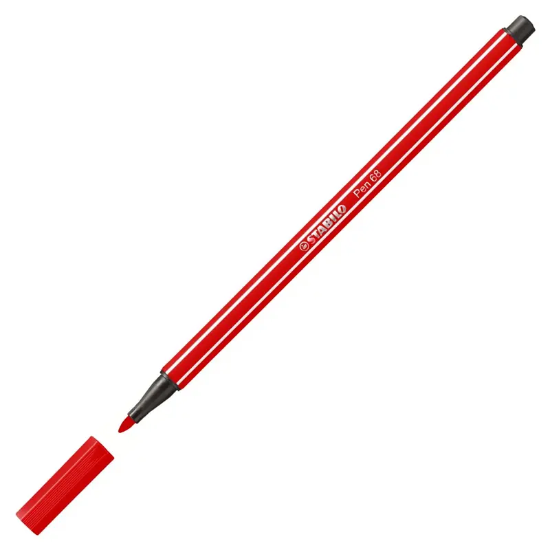 Stabilo 68/48 Keçe Uçlu Boya Kalemi 1.0mm Kızıl x 10 Lu Kutu