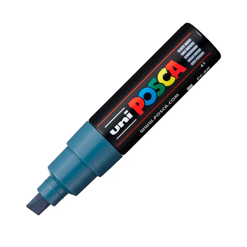 Uni-Ball PC-8K Posca Su Bazlı Boyama Markörü 8.0mm Kurşun Gri 6 Lı Kutu