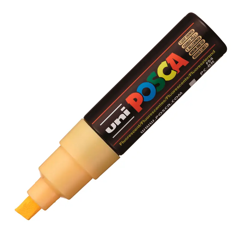 Uni-Ball PC-8K Posca Su Bazlı Boyama Markörü 8.0mm Fosforlu Açık Turuncu 6 Lı Kutu