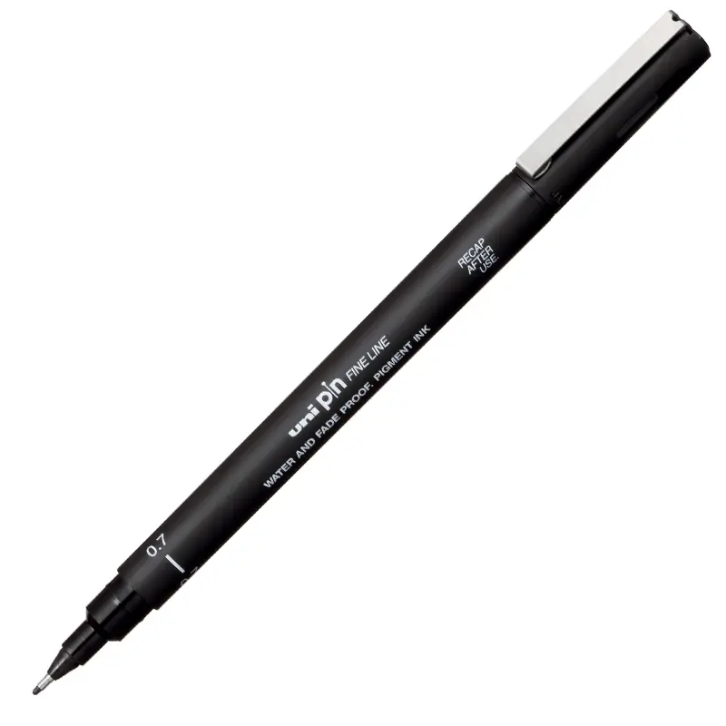 Uni-Ball PIN07-200 Pin Fine Line Akrilik Uçlu Çizim Kalemi 0.7mm Siyah 12 Li Kutu