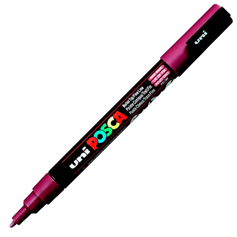 Uni-Ball PC-3M Posca Su BazlI Poster Markörü 0.9-1.3mm Şarap Kırmızısı