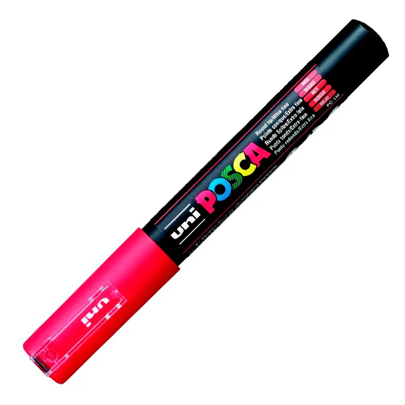 Uni-Ball PC-1M Posca Su Bazlı Poster Markörü 0.7mm Kırmızı 6 Lı Kutu