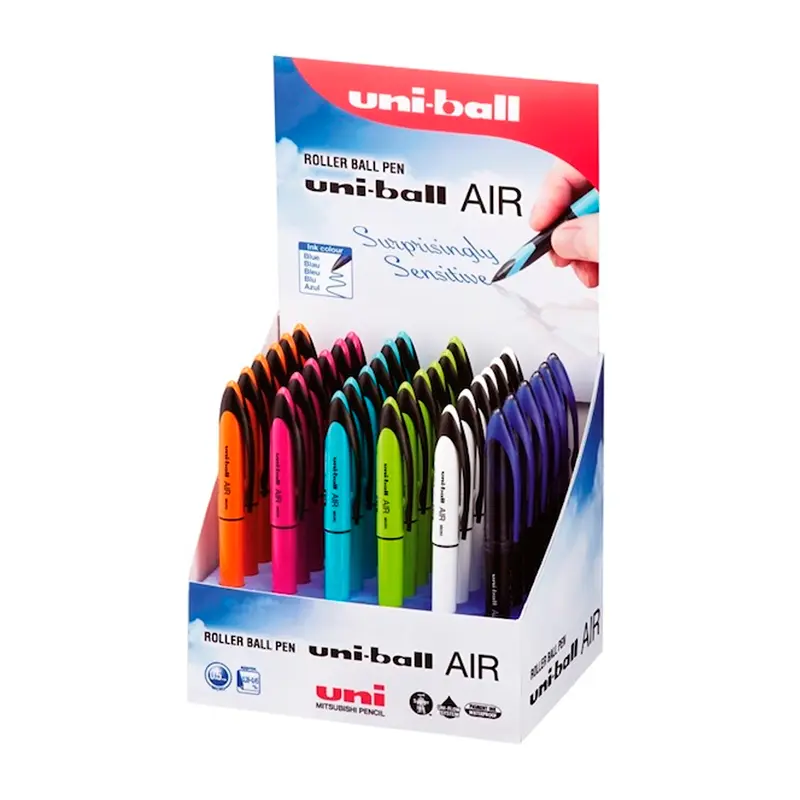 Uni-Ball UBA-188EL-M Air Roller Kalem 0.5mm Mavi 36 Lı Stand