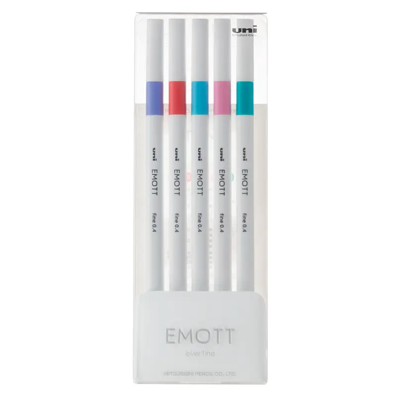 Uni-Ball Emott Fine Akrilik Uçlu Kalem Şeker Renkler 0.4mm 5 Li Set