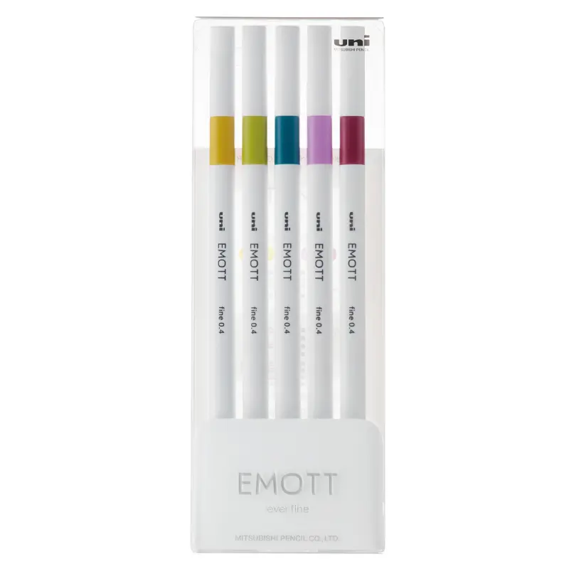 Uni-Ball Emott Fine Akrilik Uçlu Kalem Retro Renkler 0.4mm 5 Li Set