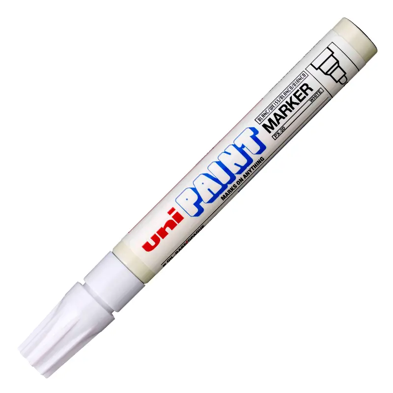 Uni-Ball PX-20 Paint Marker Boyama Markörü 2.2-2.8mm Beyaz 12 Li Kutu