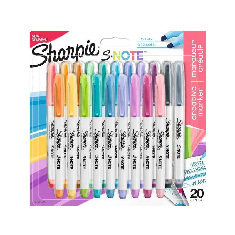 Sharpie 2139179 Snote Çok İşlevli Fosforlu Kalem Karışık 20 Li Blister