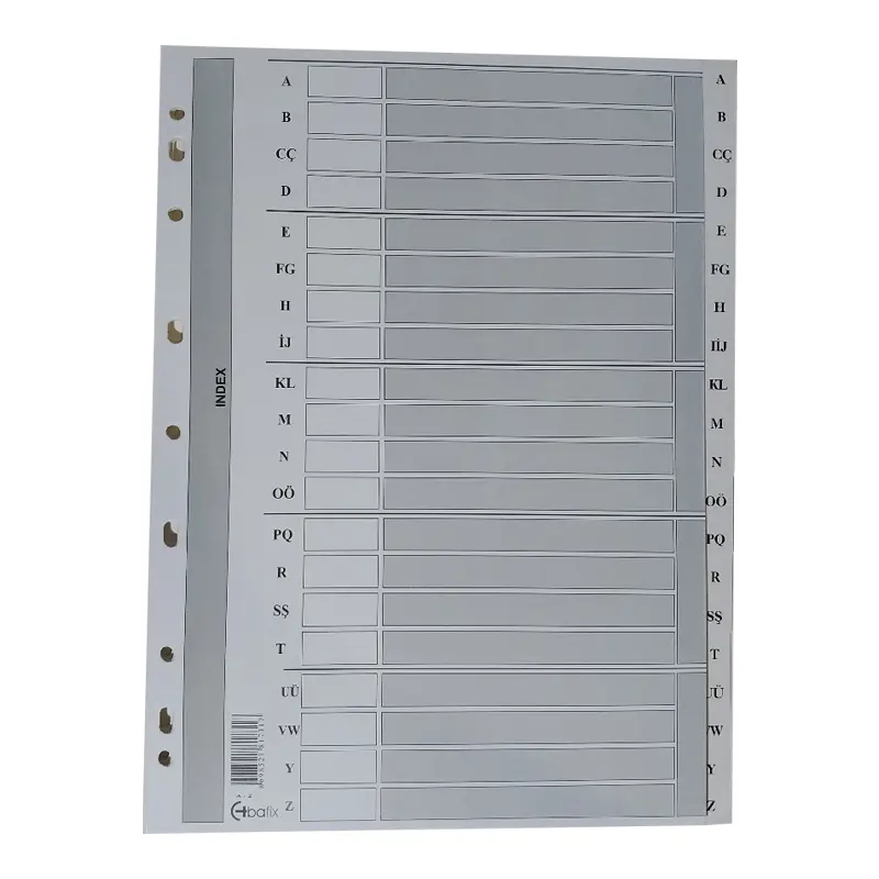 Bafix Karton A4 Seperatör A-Z 15 Li Paket
