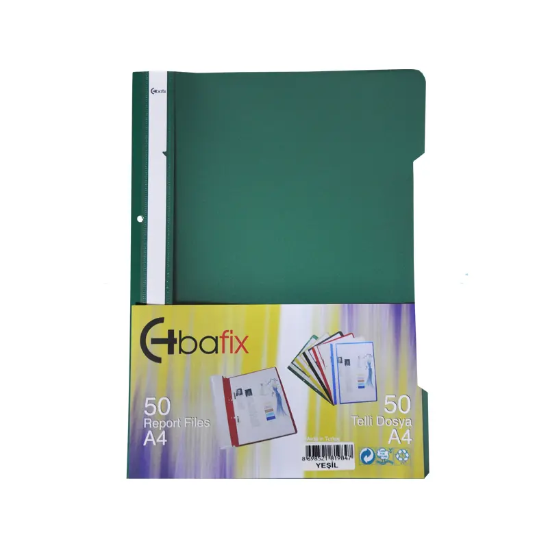 Bafix Plastik Telli Dosya XL Yeşil A4 50 Li Paket