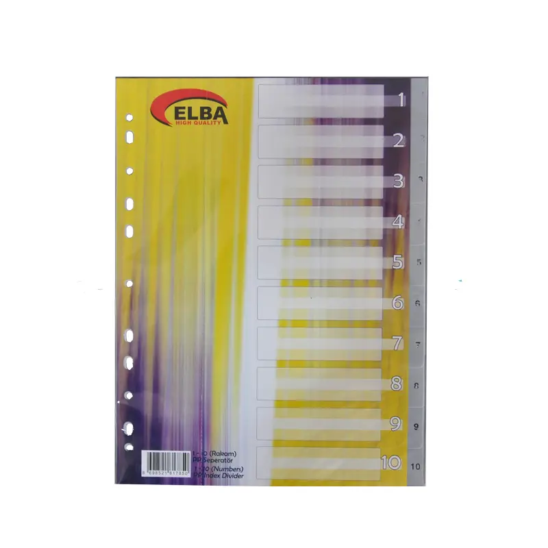 Bafix Plastik Seperatör 1-10 Rakamlı A4 30 Lu Paket