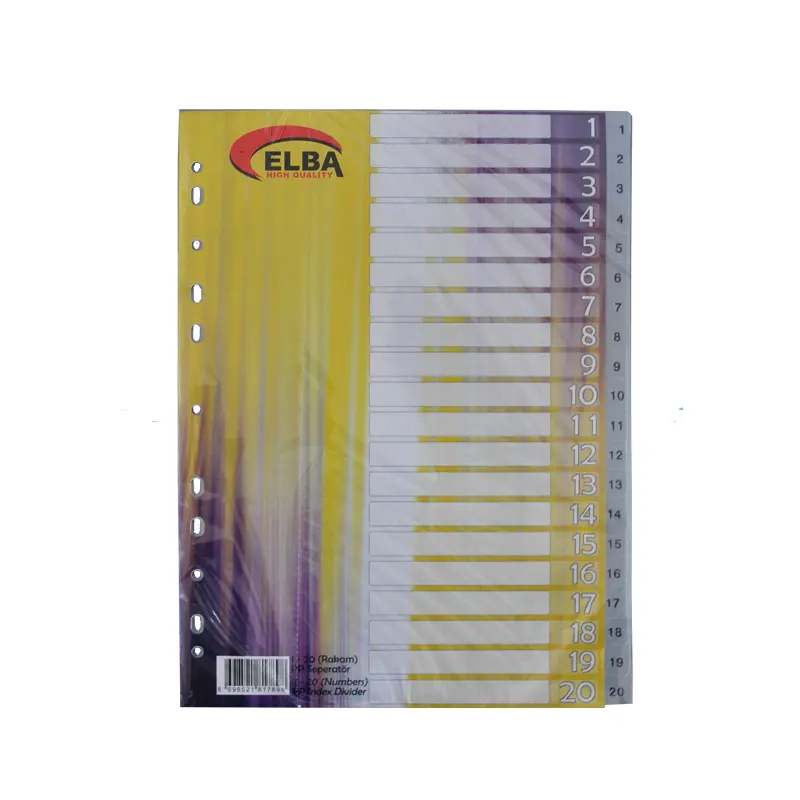 Bafix Plastik Seperatör 1-20 Rakamlı A4 15 Li Paket